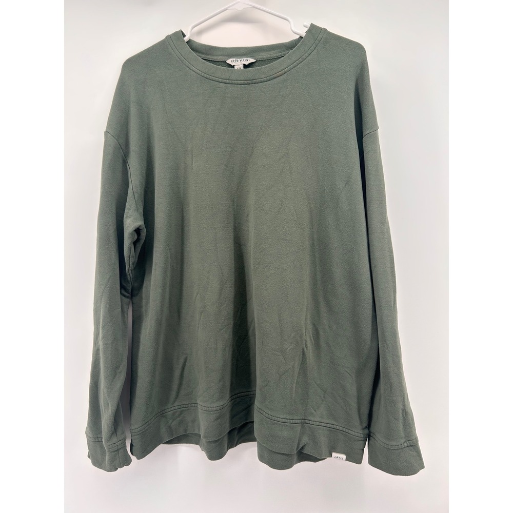 Orvis Classic Collection Mens Large Sage Green Crewneck Sweatshirt Long Sleeve